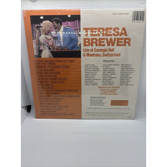 Teresa Brewer Live At Carnegie Hall And Montreux (Doctor Jazz – W2X39521) GRG - Picture 6 of 8